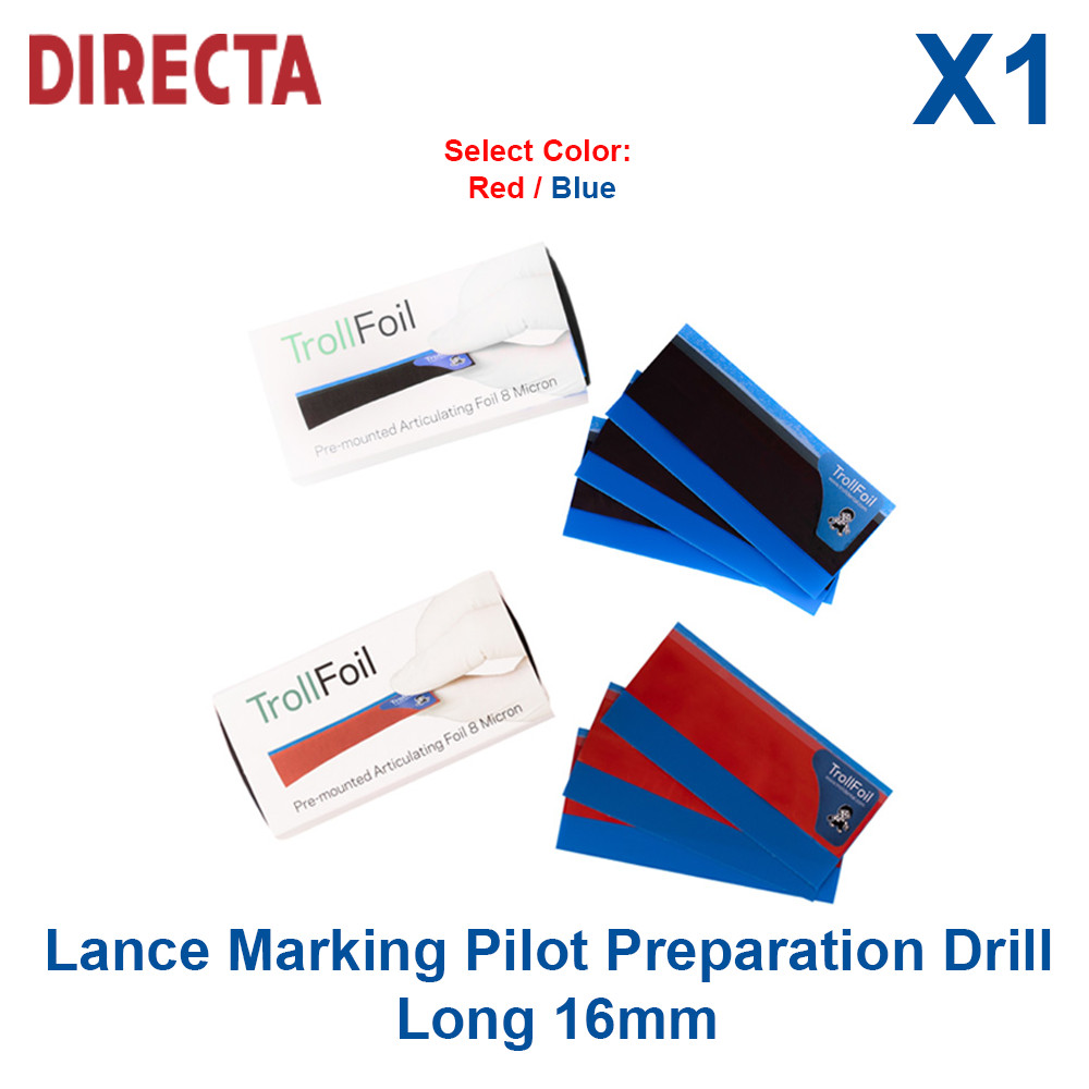 Directa TrollFoil Thin Articulation Paper Dental Occlusion Red/Blue 100pcs