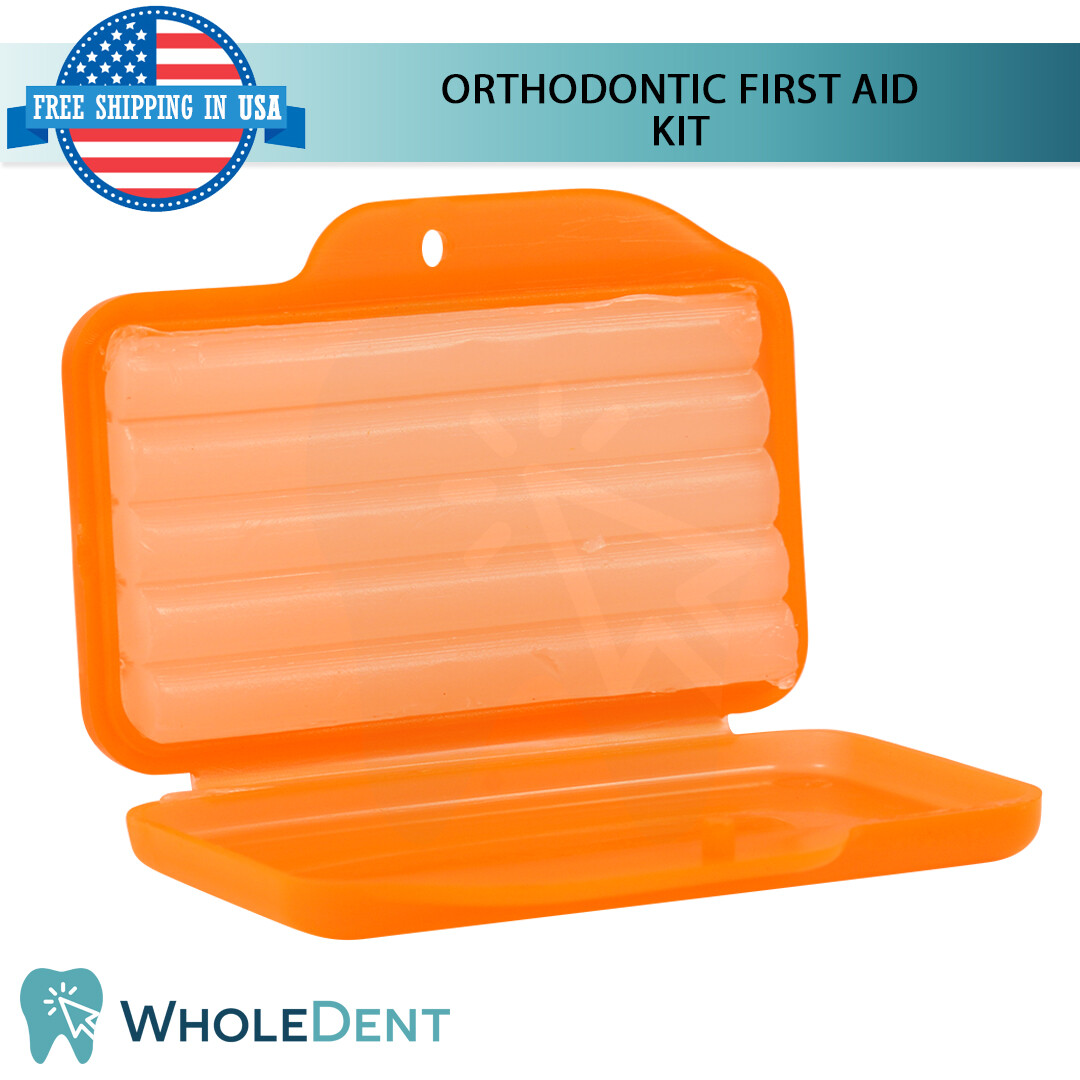 Orthodontic First Aid Kit Emergency Home Use Elastics Rubber Bands Wax Dental