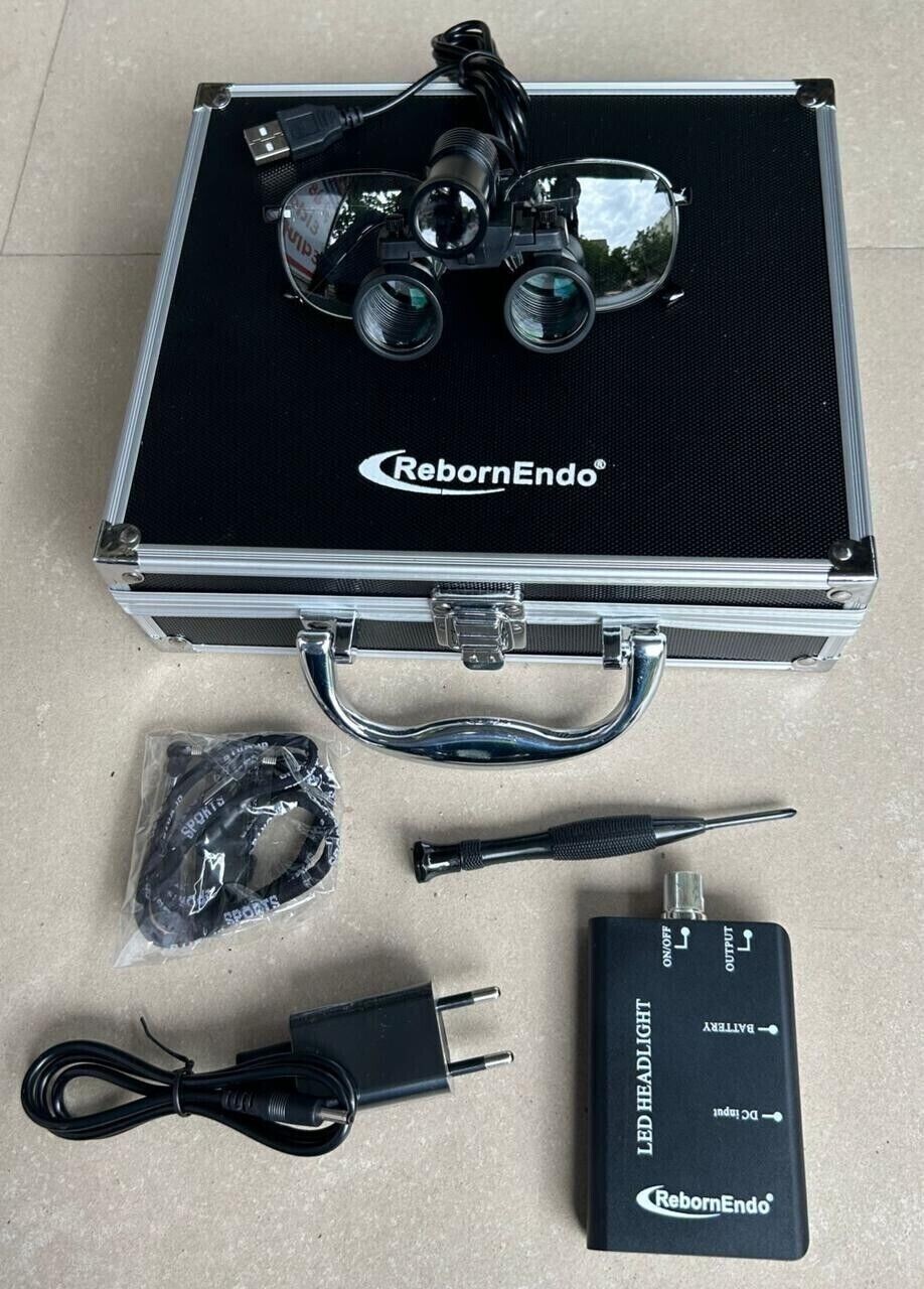 DENTAL REBORNENDO SMART 3.5x LOUPE WITH LED SPOT LIGHT & METAL FRAME (Free Ship)