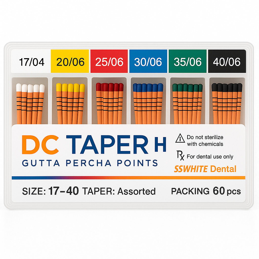DC taper gutta percha points different variations by SS White (pack of 60)