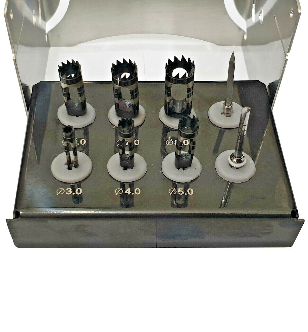 Dental Trephine Burs coated Drill Kit for professional. Set of 8 PCs