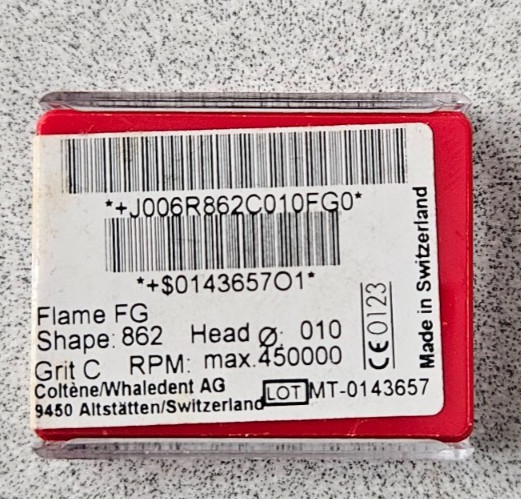 Alpen Instruments #R862C010FG High Speed Flame Shaped DIAMOND 1 Pk /5 Burs