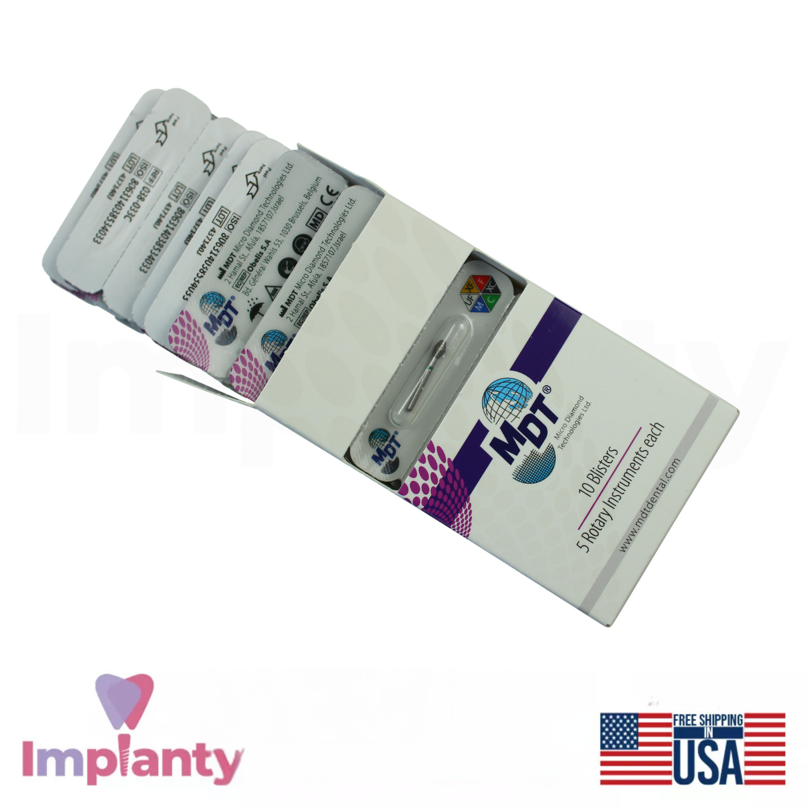 MDT Dental Barrel 038 FG Diamond Burs Occlusal Reduction & Refining Edges