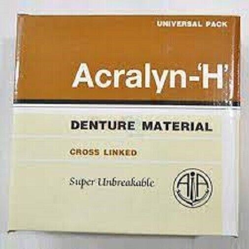 Dental Acralyn H Unbreakable Heat Cure Denture Material-Powder 450g Liquid 225ml