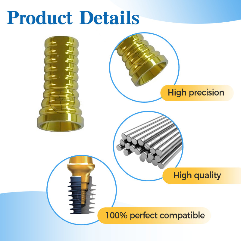 10 pcs MU Temporary Ti Cylinder non engaging conical abutment fit to MIS Seven