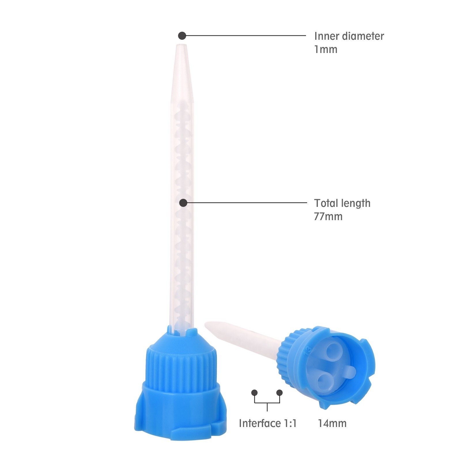 500(10 Bags) Dental Mixing Tips Impression Temporary C&B Material Blue/White