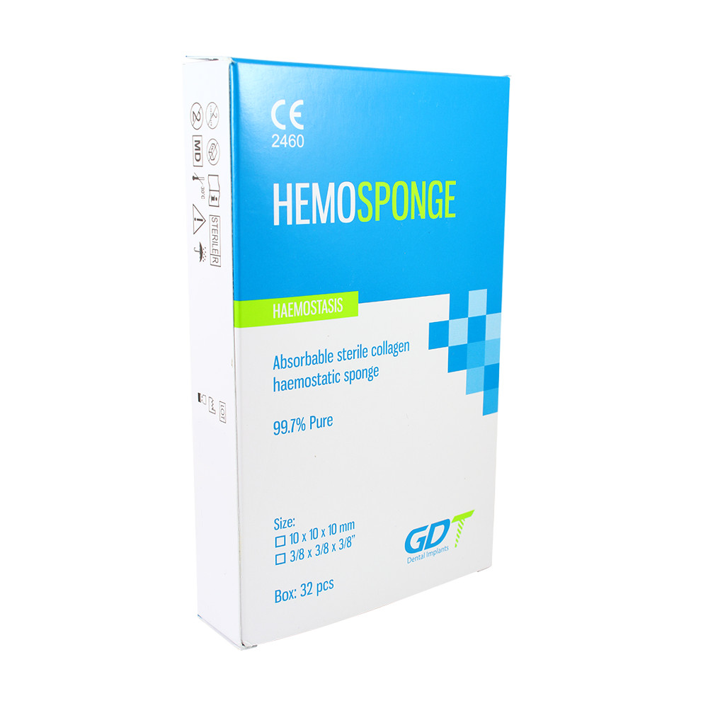 2x Dental Hemostatic Gelatine Sponge Gelfoam Hypoallergenic Cubes, 2x32pcs