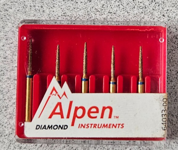 Alpen Instruments #R862C010FG High Speed Flame Shaped DIAMOND 1 Pk /5 Burs