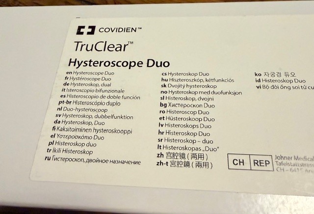 NEW/SEALED UNIT 8300057945 COVIDIEN TRUCLEAR HYSTEROSCOPE DUO TRU CLEAR
