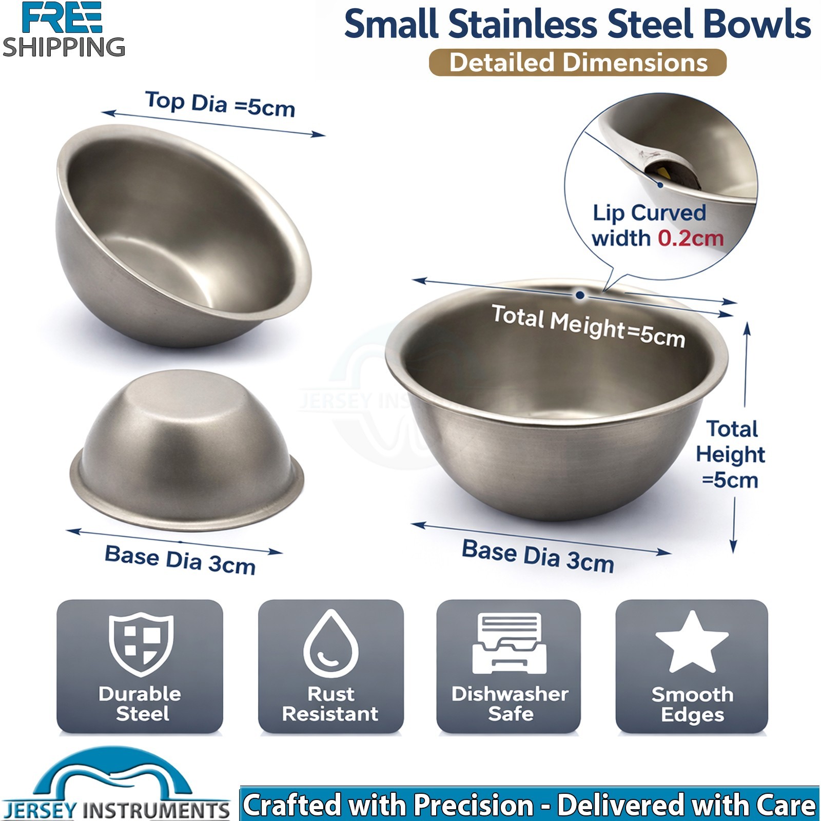 Dental Laboratory Surgical Mixing Bowl Stainless Steel Small Bowl Cup Hi Quality