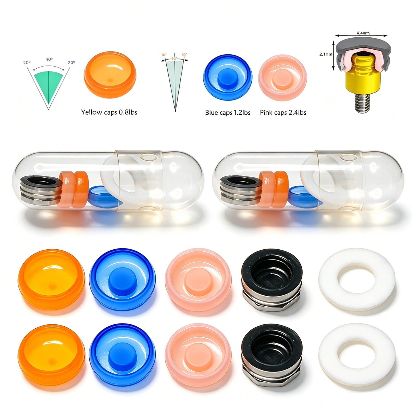 2Set Dental Standard Male Processing Set Zest Locator Overdenture Retention Caps