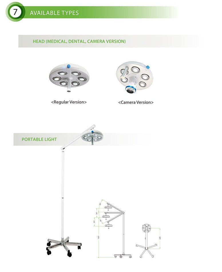 Dentazon D6 HEXA: LED Dental Operatory Surgery Light D-CAM Cordless