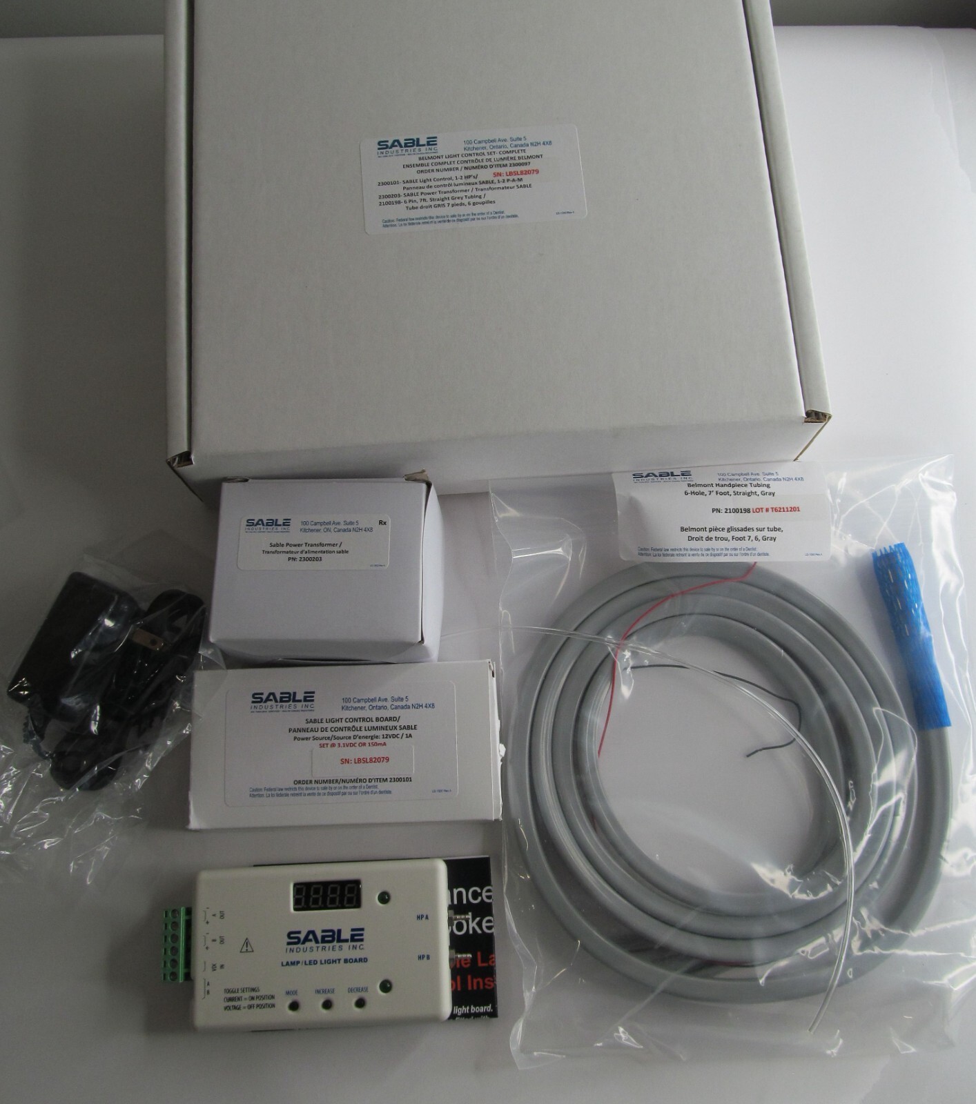 SABLE BELMONT 2300097 LED DENTAL LIGHT CONTROL SET W/ 2300101, 2100198, 2300203