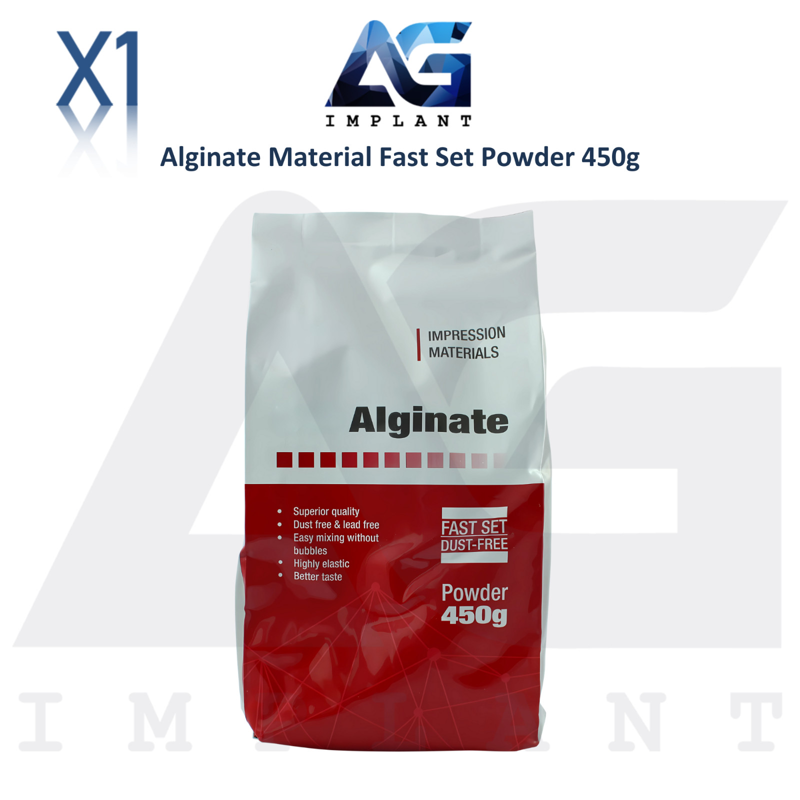 Alginate Material Fast Set Powder 450g Dust Free Dental Impression Molds