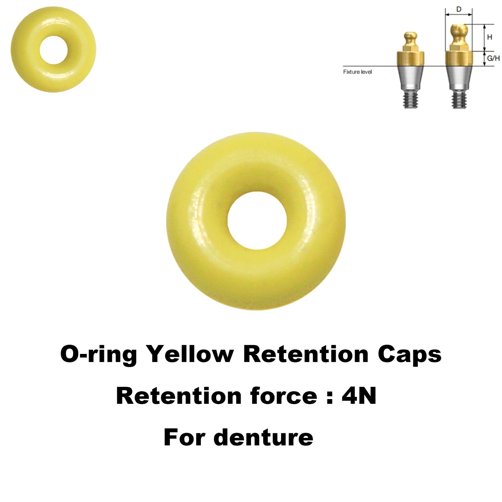 Dental O-ring Retention Caps Implant Kit Fits Ball Abutment For Hiossen Osstem