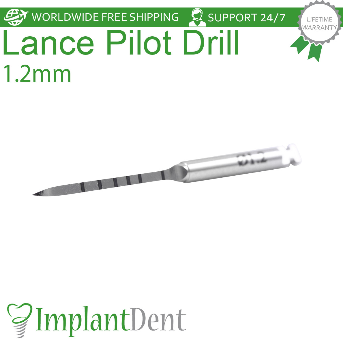 2x Dental Marking Lance Pilot Drill 1.2mm+1.5mm Stainless Steel Dentistry Tool