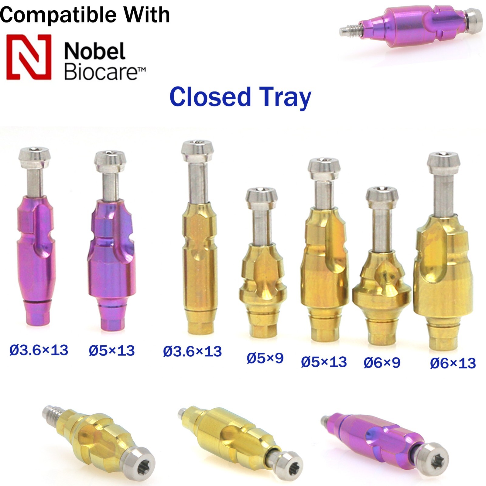 Dental fits Nobel Active Impression Transfer Coping Open Close Tray RP/NP Analog