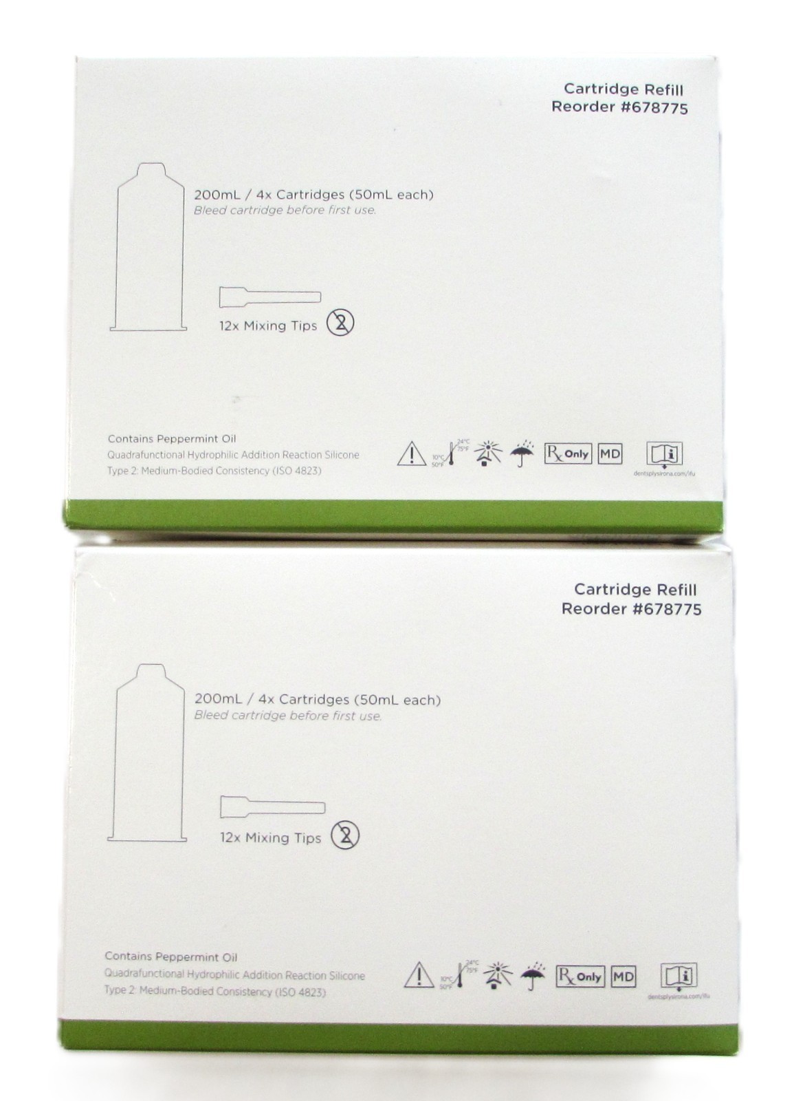 Set of 2 Dentsply Aquasil Ultra Impr Material 8 x 50ml HEAVY BODY Reg Set 678775