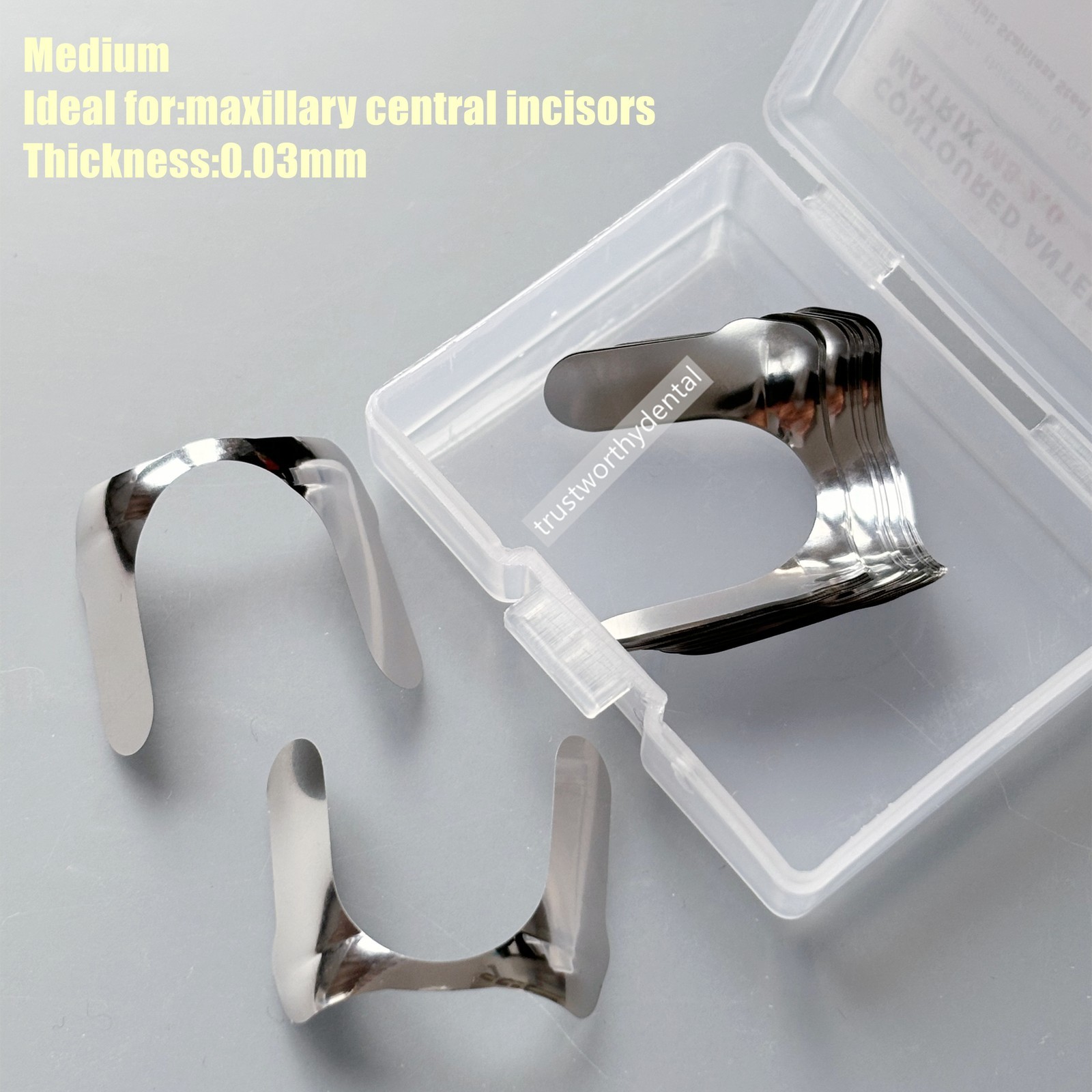 Dental Twin Anterior Matrix 0.03mm Sectional Contoured Metal Matrices Unica Type