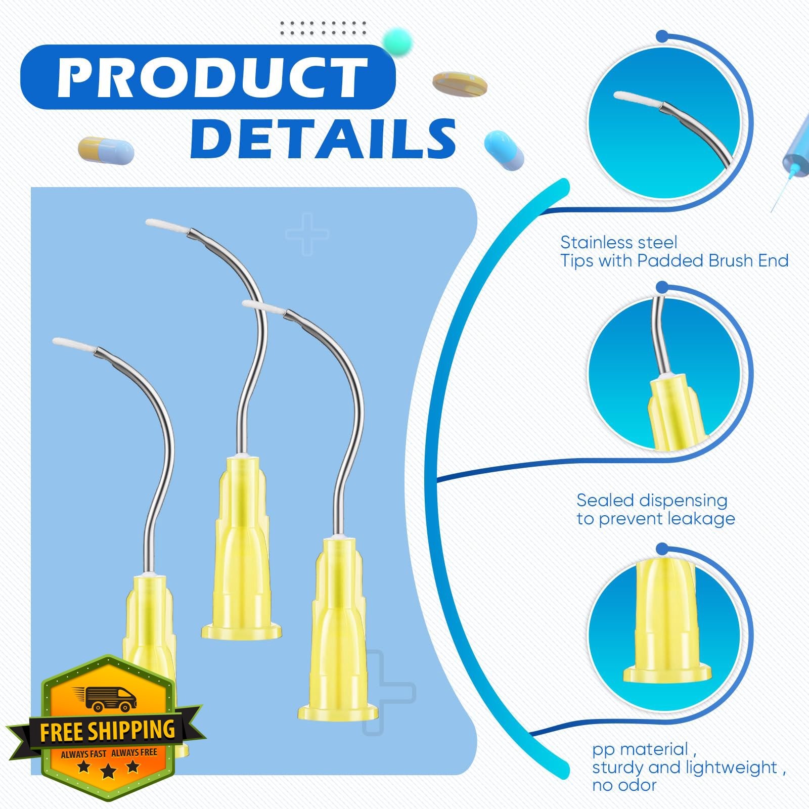 Threlaco 100pcs 19g Bent Mixing Tips Glue Applicator