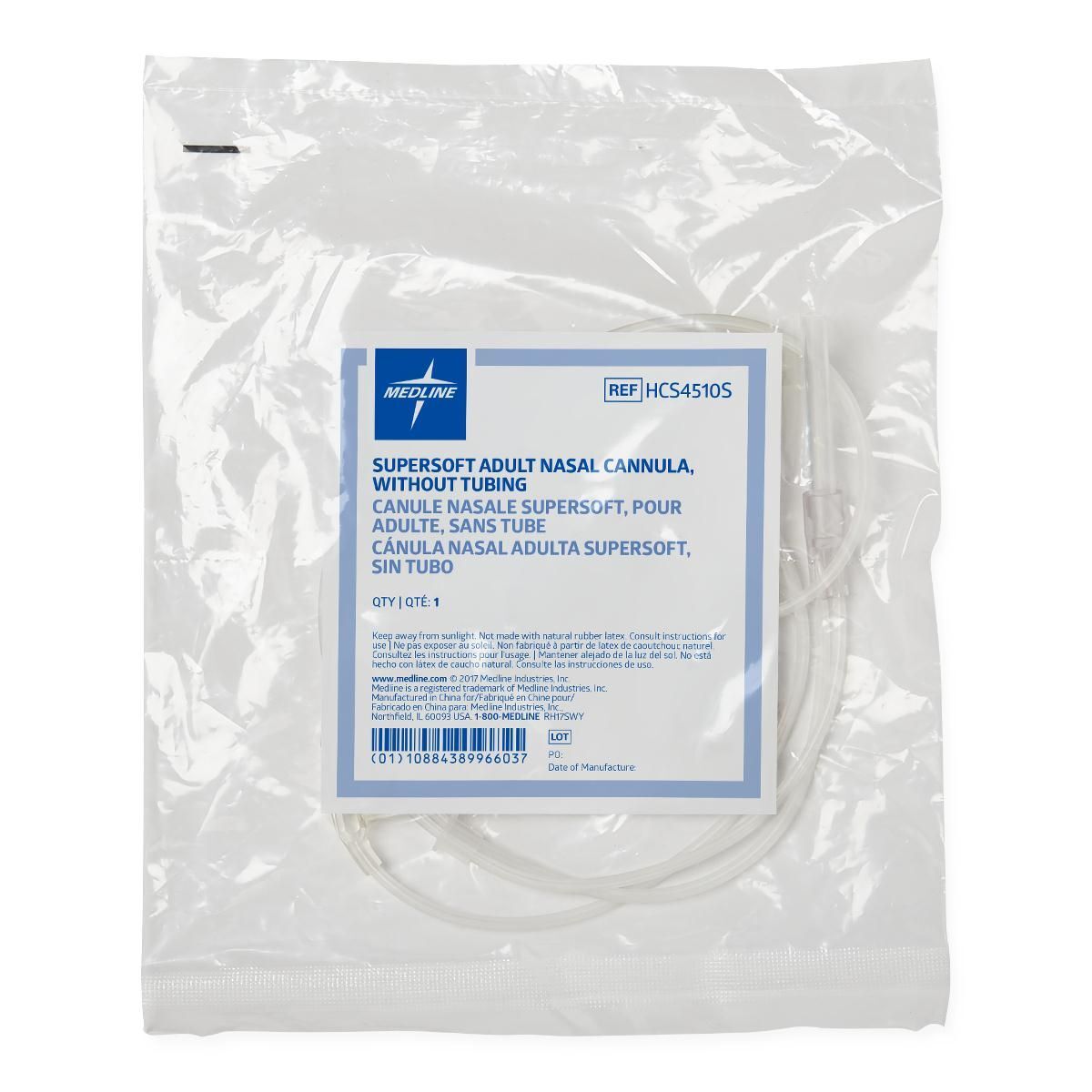 Medline SuperSoft Oxygen Cannulas with Universal Connector, 3 Pack- HCS4510S