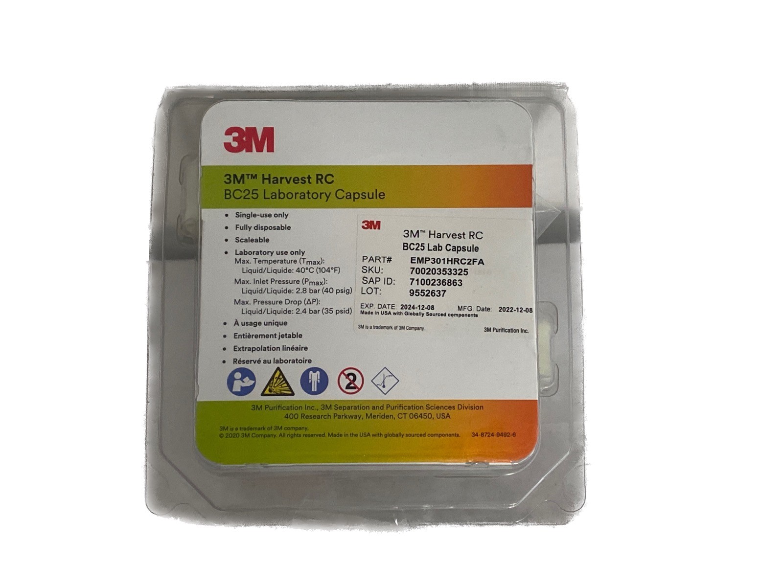 (2/Pk) 3M Harvest RC BC25 Laboratory Capsule Filters Luer EMP301HRC2FA