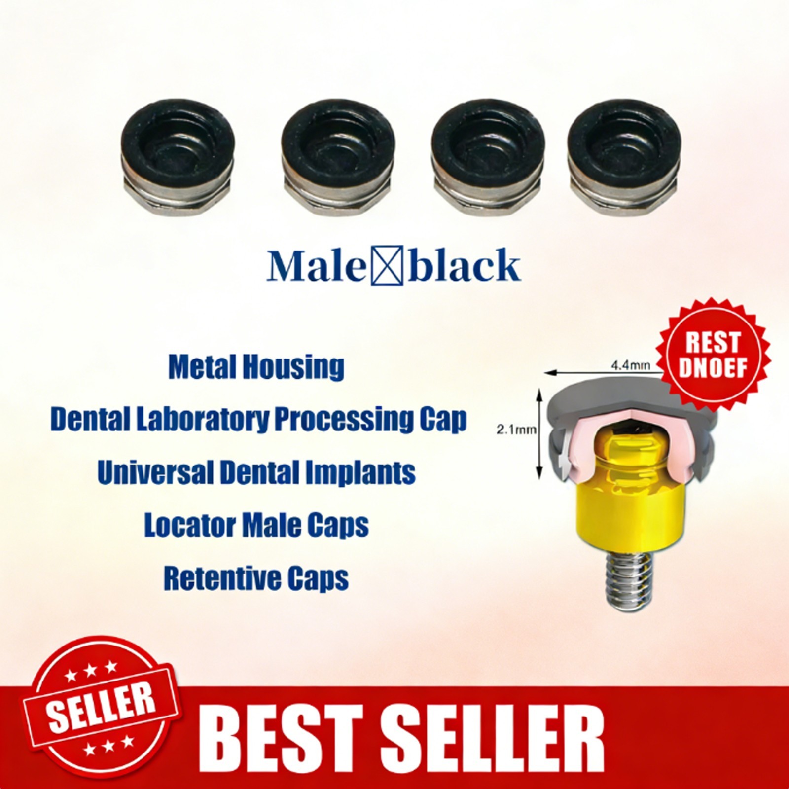 Replacement Metal Housing & Lab Processing Cap Inserts Assembly Fit Zest Locator