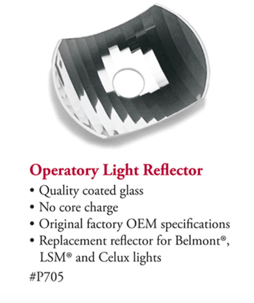 TPC Dental Operatory Light Reflector For Belmont ,LSM, and Celux Lights