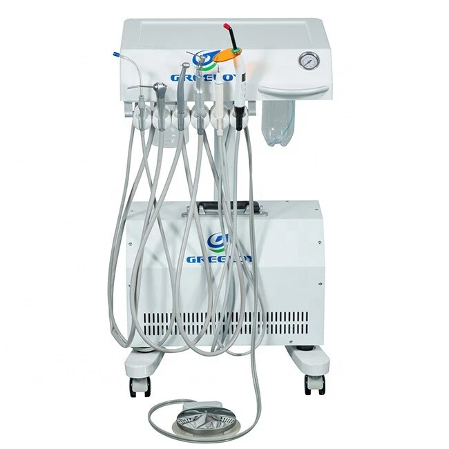 Mobile Dental Adjustable Treatment Unit GU-P302 4H+Dental Air Compressor GU-P300