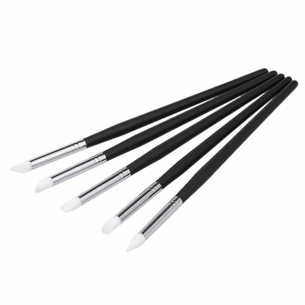 3 Set Dental Ceramic Silicone Brush Adhesive Resin Veneer Pen Black+Grey+White