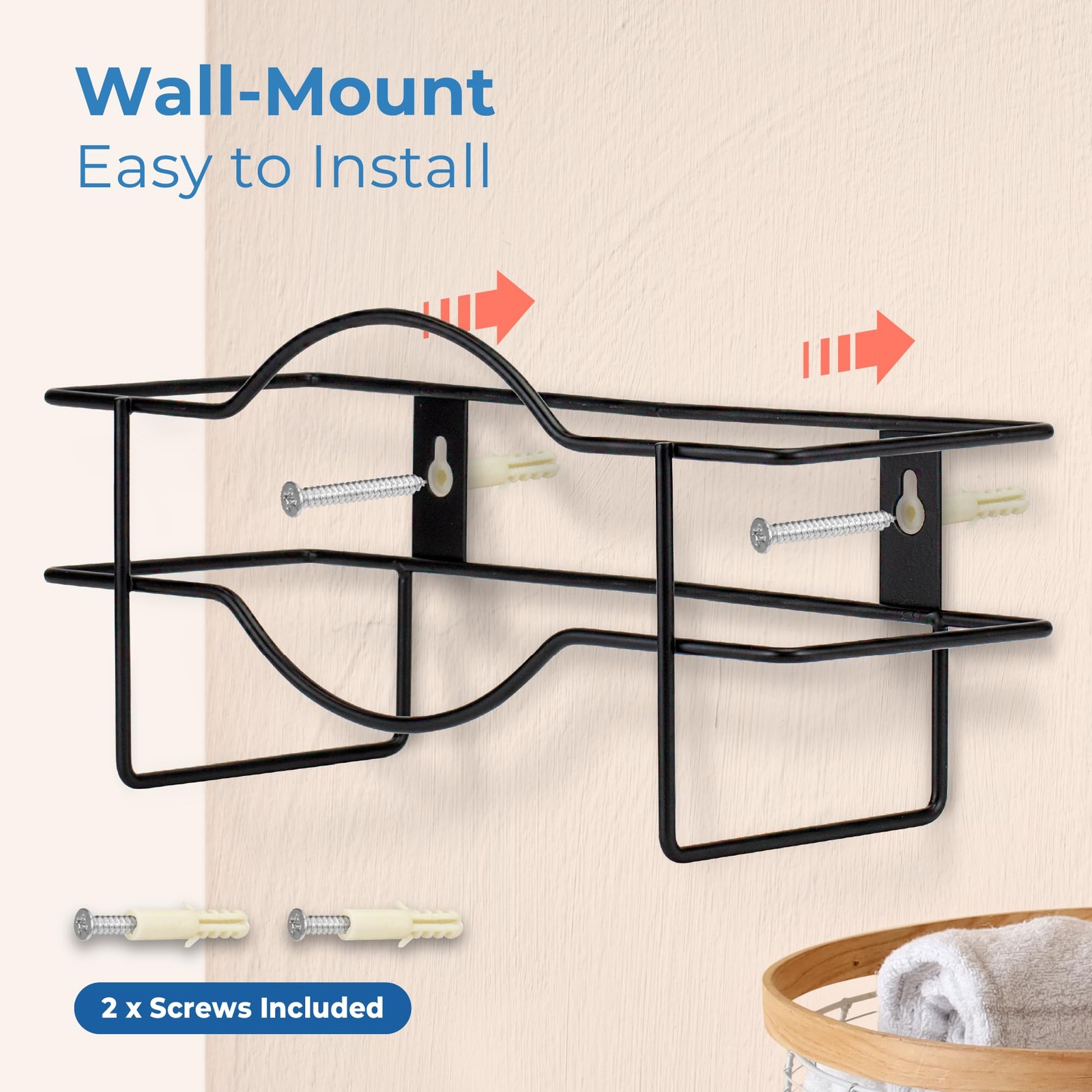 FMP Brands Single Glove Holder for Wall Mount, Wire Rack Tier, Black