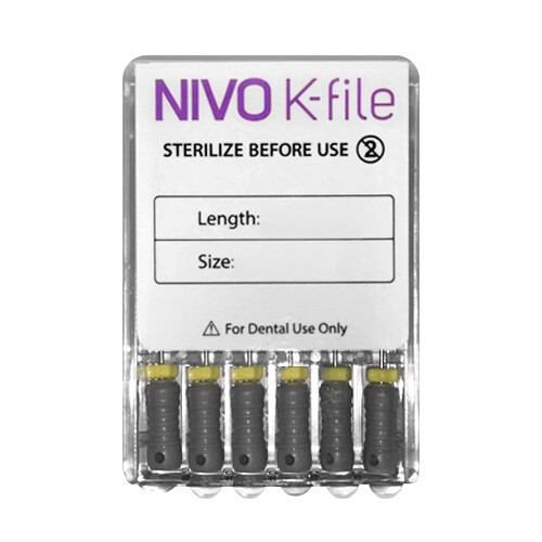 6pk Nivo Dental Endodontic K Files, with endo stopper, all sizes (US Supplier)