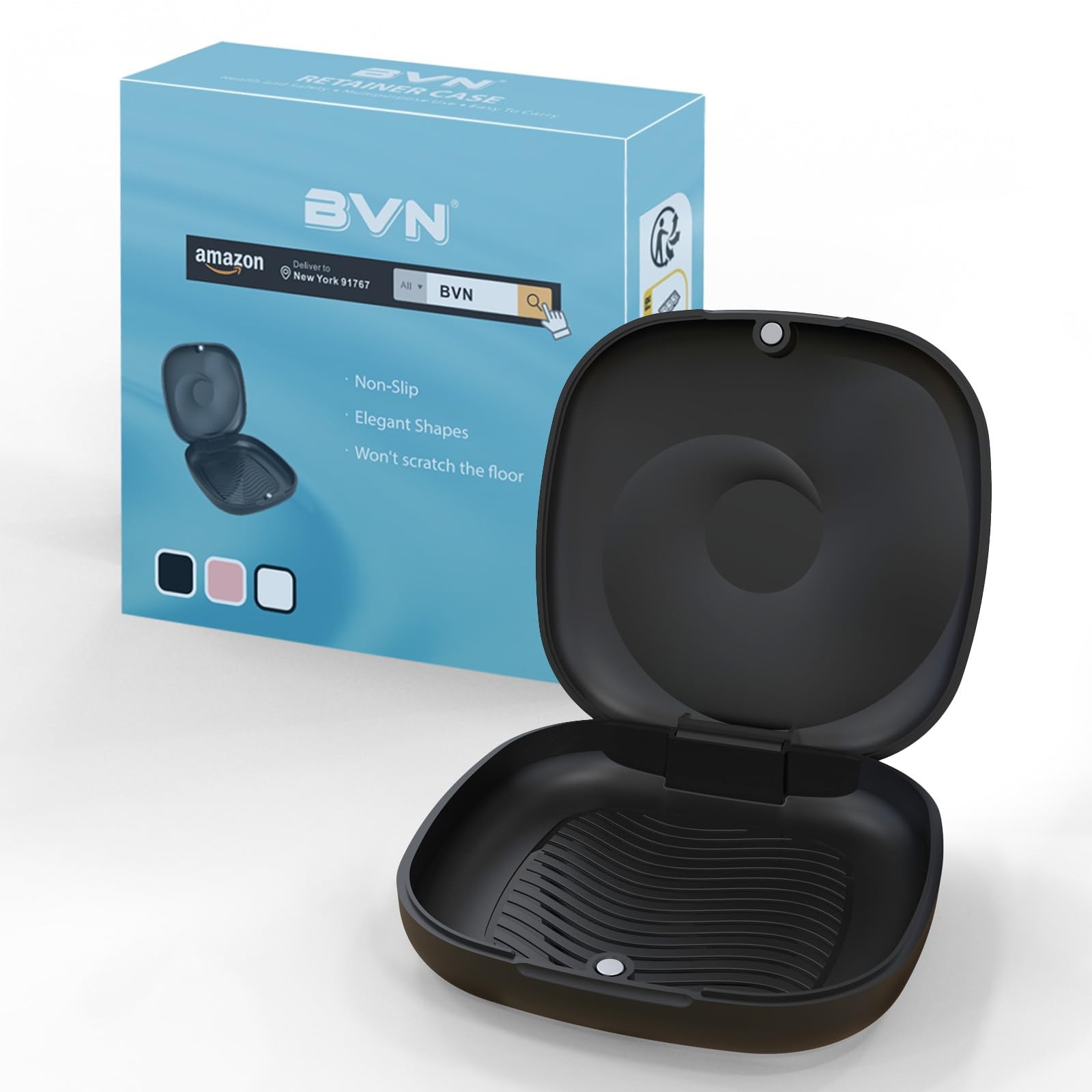 BVN Magnetic Seal Slim Orthodontic Dental Case with Unique Conch Texture,…