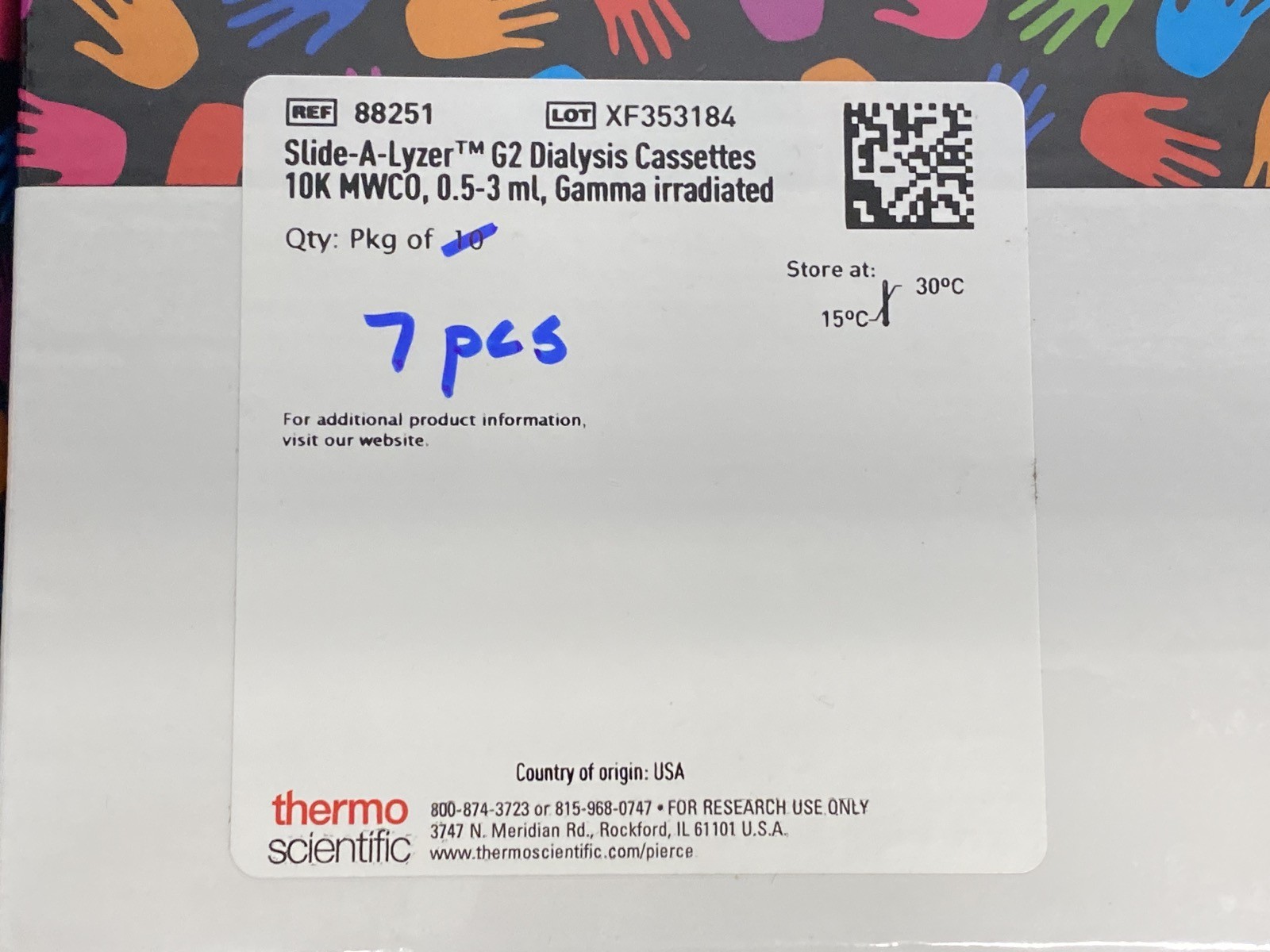 (7 Pcs) THERMO 3mL Slide-A-Lyzer Dialysis Cassettes G2 10K MWCO 88251