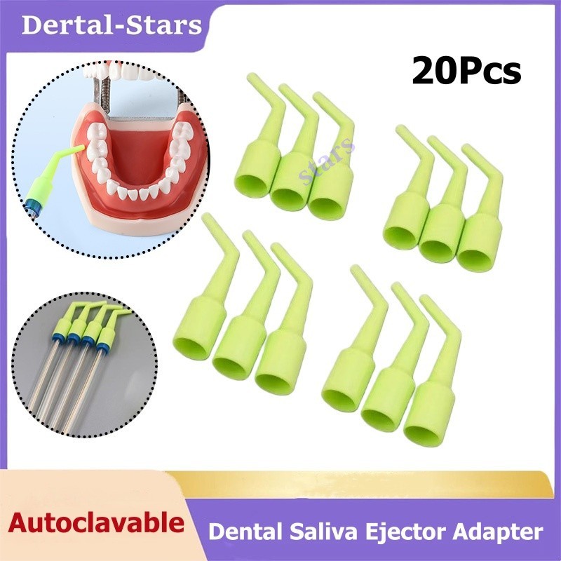 Dental Disposable Saliva Ejector Adapter Conversion Tip Straw Head Autoclavable