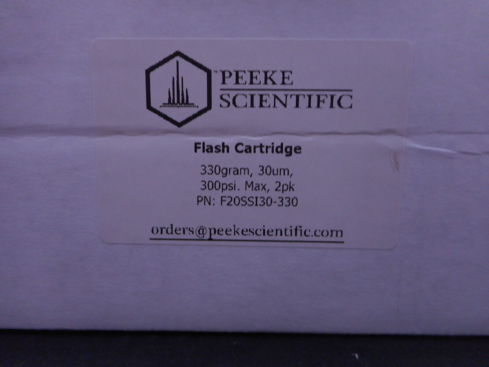 PEEKE SCIENTIFIC 30um Flash Chromatography Cartridge 330Gram F20SSI30-330 2/Pack