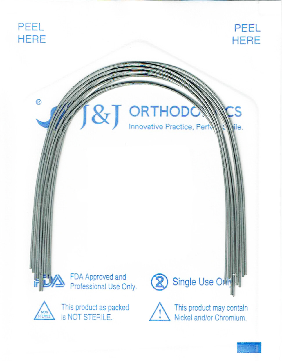 J&J Ortho™ Orthodontic Ultra Elastic NiTi Arch Wire Natural (10/pk*2 Up/Lo)