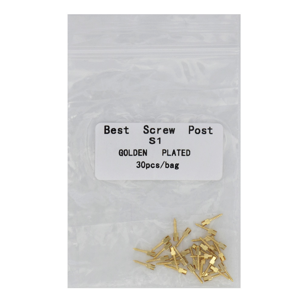 30 Pcs Dental Screw Post 24K Gold Plated Conical Refills S/M/L/XL For Root Canal