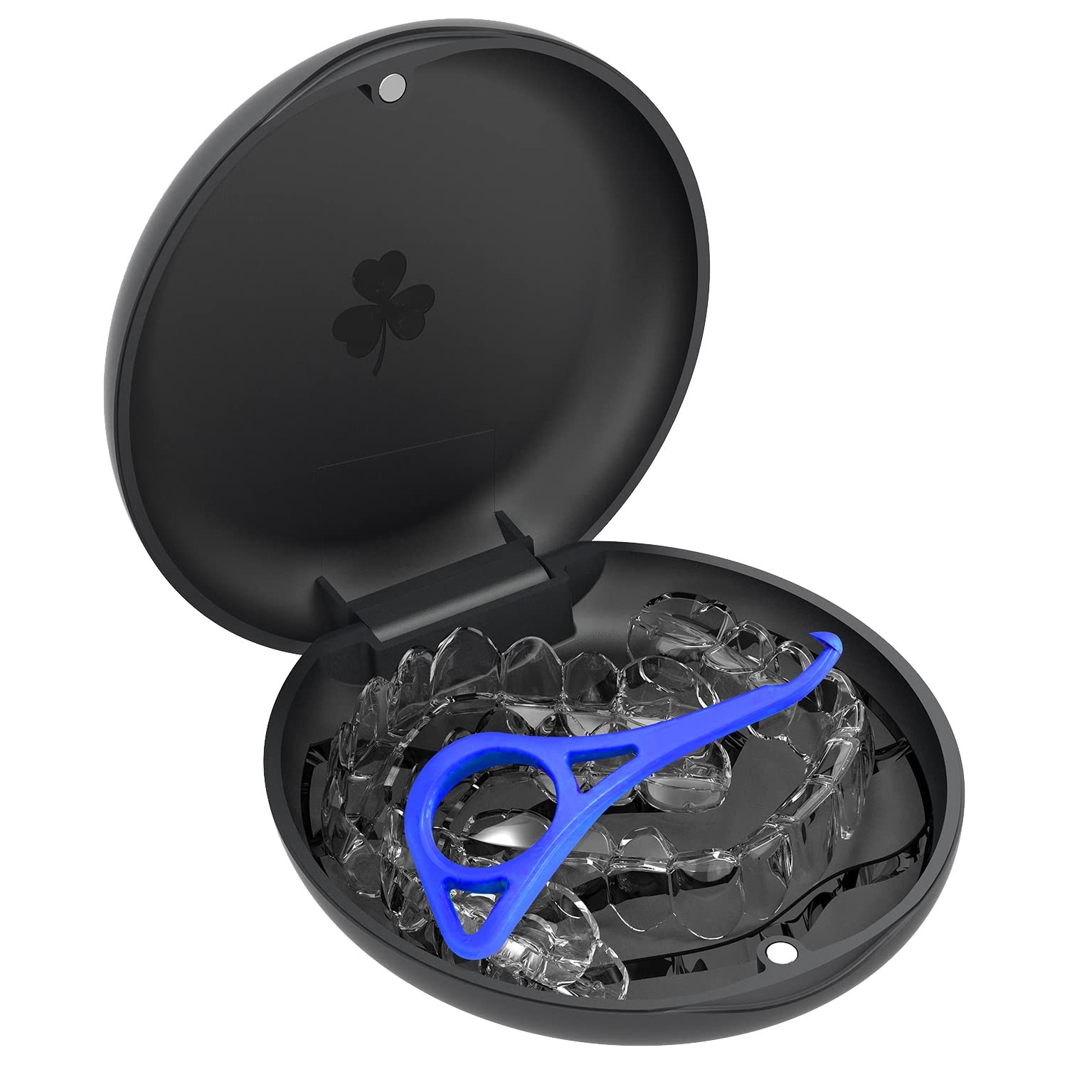 ARGOMAX 2-Pack Slim Aligner and Retainer Case, Portable Black+black