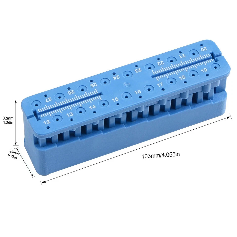 Dental Endo Files Measuring Ruler Block Endodontic Holder Box Autoclavable