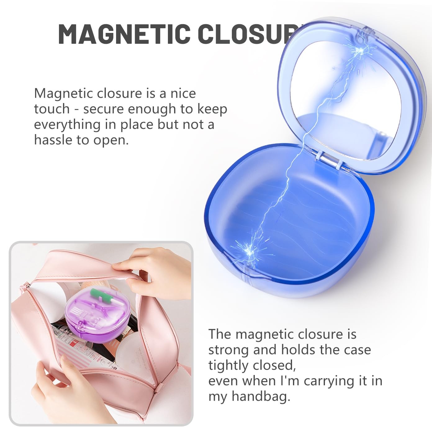 Retainer Case with Mirror, Aligner Removal Tool, 3.43″ X X 1.6″, Blue