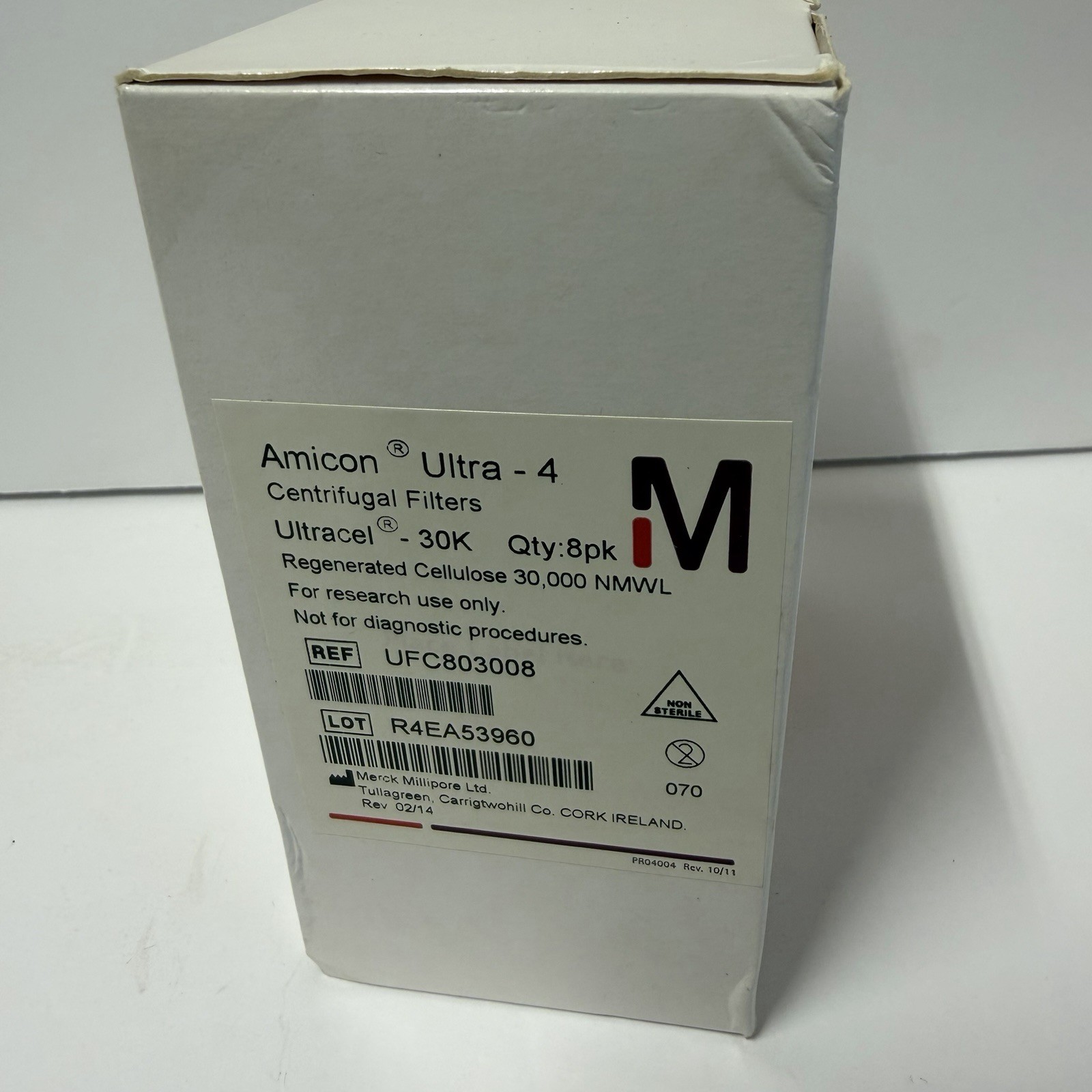 Merck Millipore Amicon Ultra-4 UFC803008 Ultracel 30K Centrifugal Filters 8 Pack