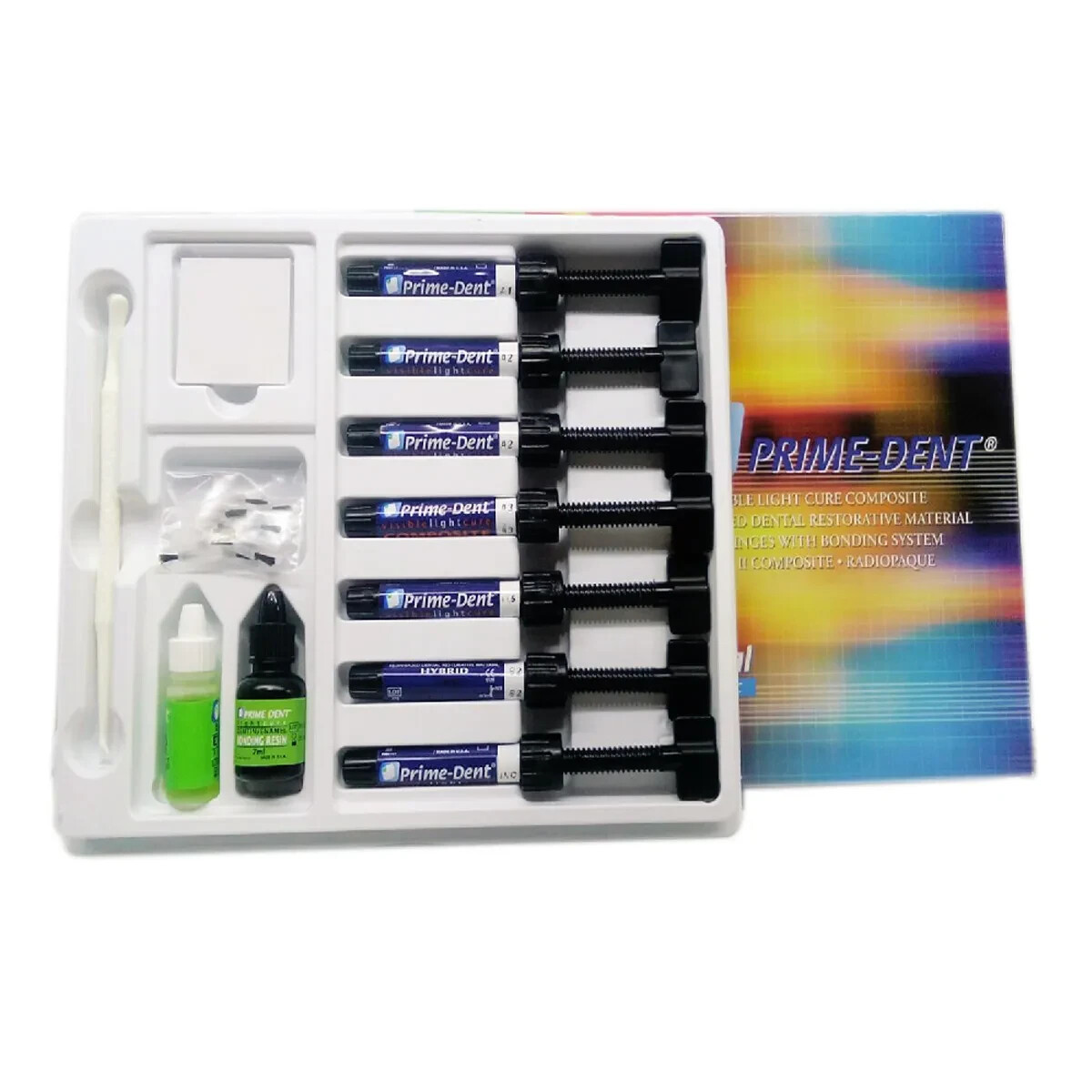 PRIMEDENT Visible Light Cure Resin Based Hybrid 7 Composite , Bonding & Etch Kit
