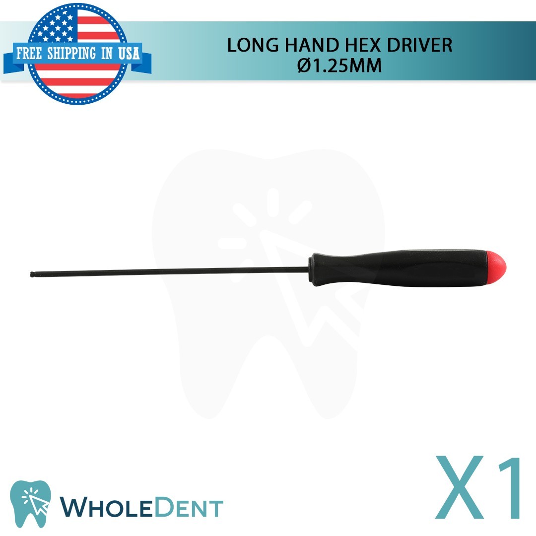 Dental Long Hand Hex Driver 1.25mm L60mm Prosthetic Insertion Tightening Tool