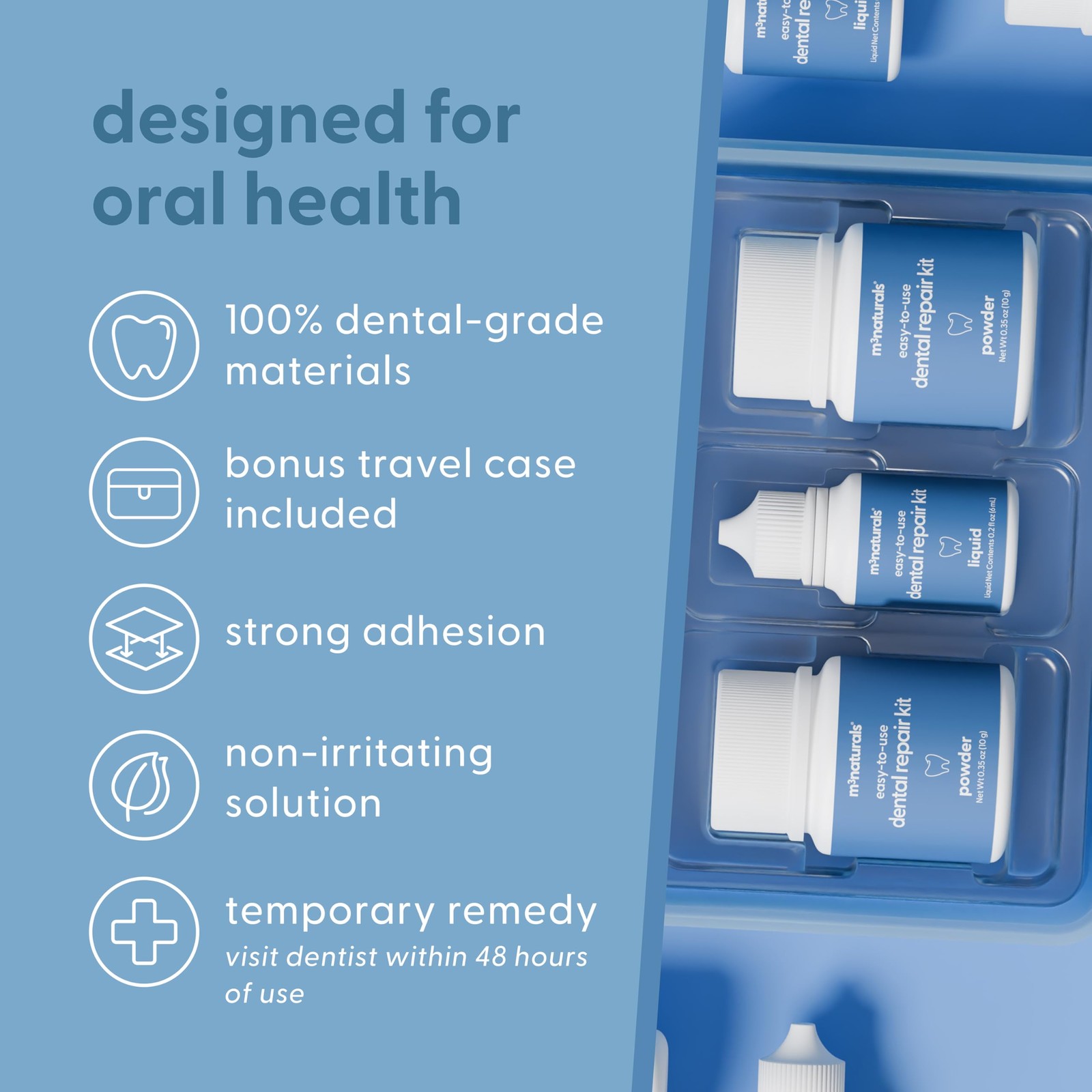 Dental Tooth Repair Kit, Dental-Grade Materials, Temporary Filling Composite …