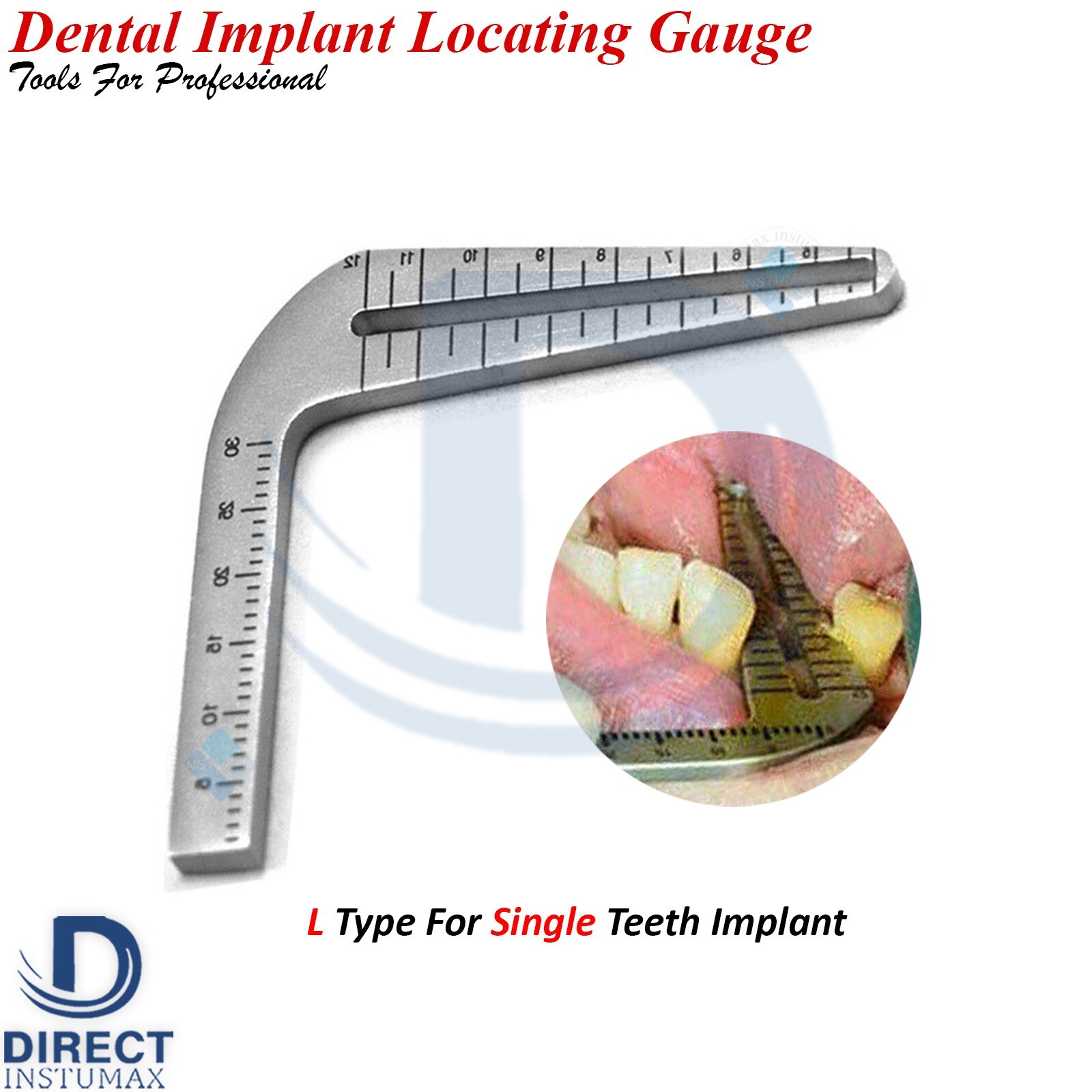 Set of 6 Dental Gauge Implant Surgical Drilling Guide Locator Parallel Depth Pin