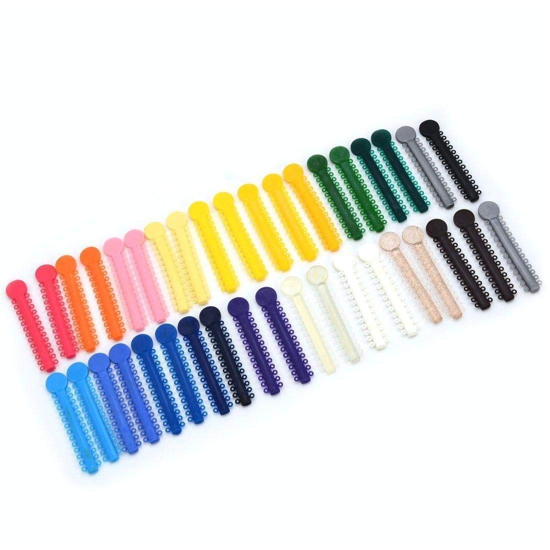 Orthodontic Ligature Ties Kit – 1040 Multi-Color Rubber Bands with Blue