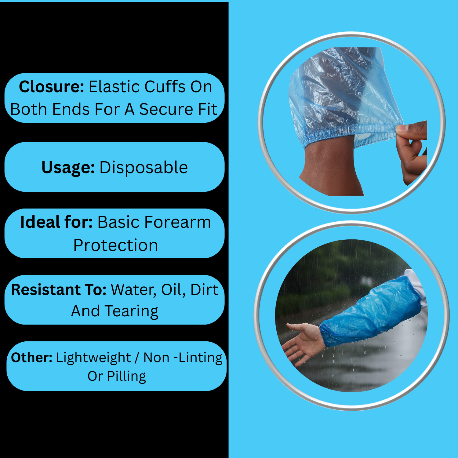 1000-2000 Disposable Polyethylene Oversleeves 18″ Arm Sleeves Protective Covers