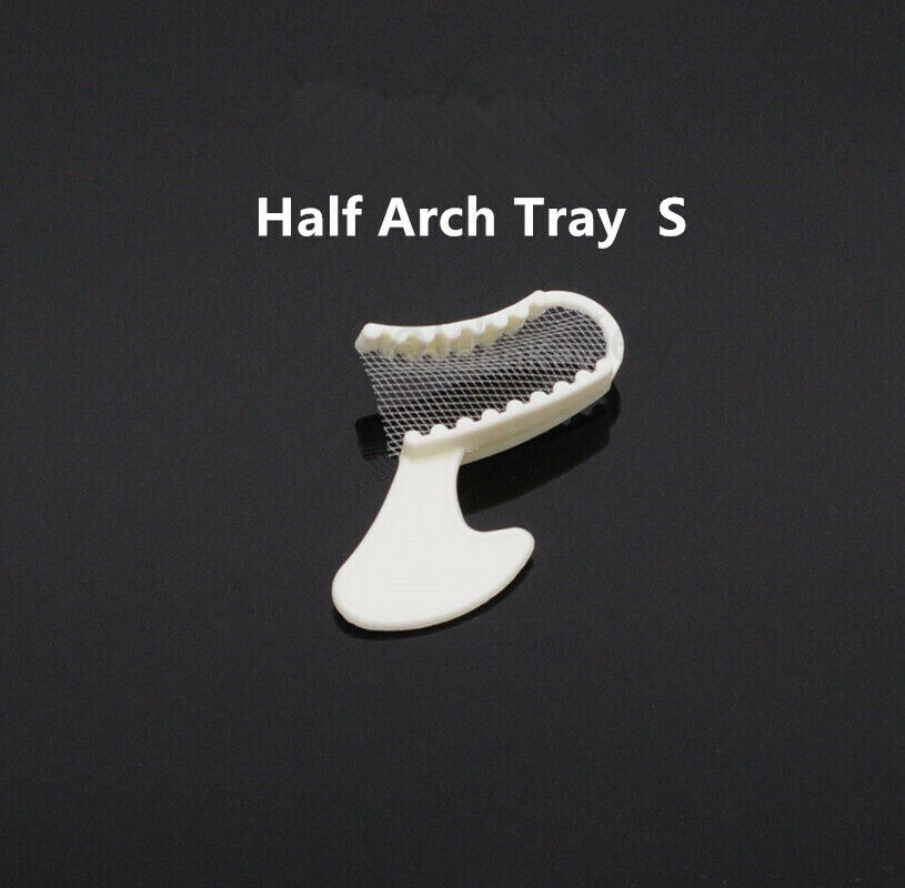 Dental Bite Impression Trays Triple Registration White Denture Tray Net Half S