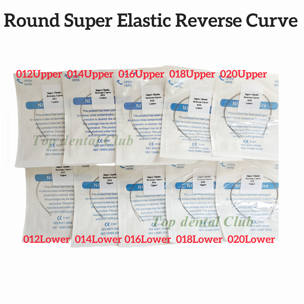 50Packs Dental Orthodontic Arch Wire Reverse Curve Round Niti Super Elastic
